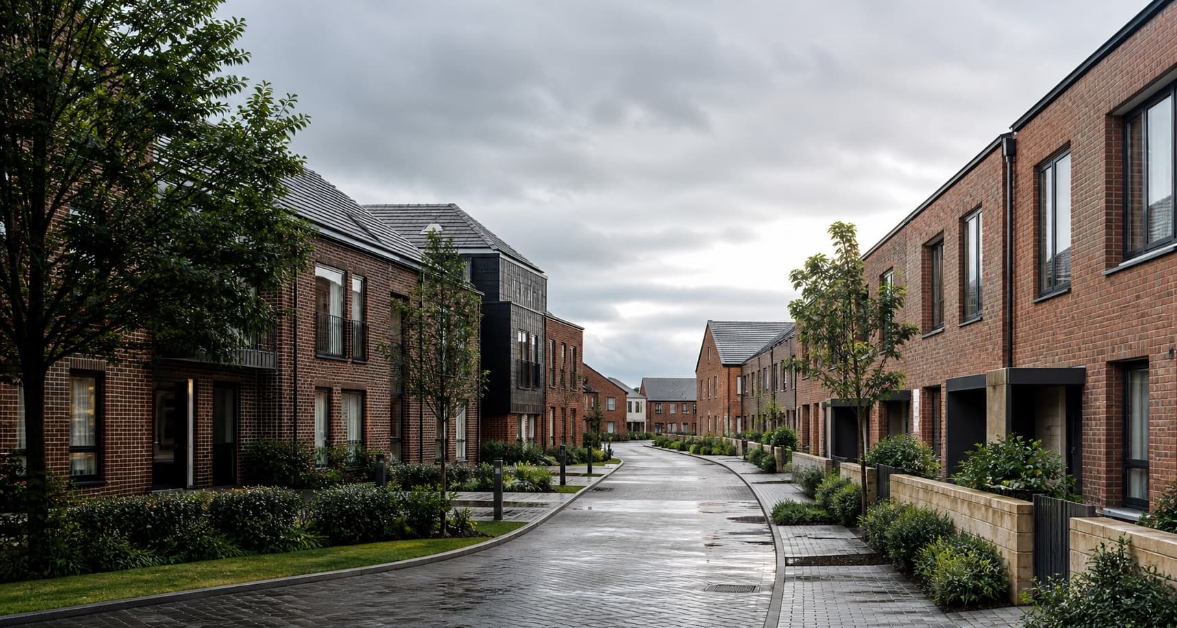 A modern UK housing neighbourhood