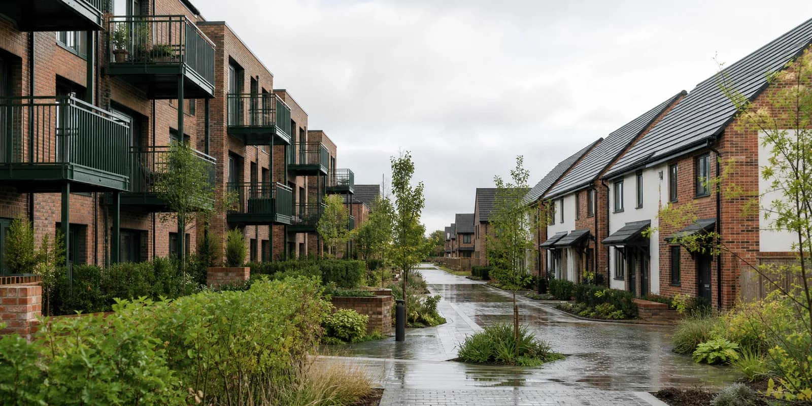 Illustrative professionally managed housing development in the United Kingdom.